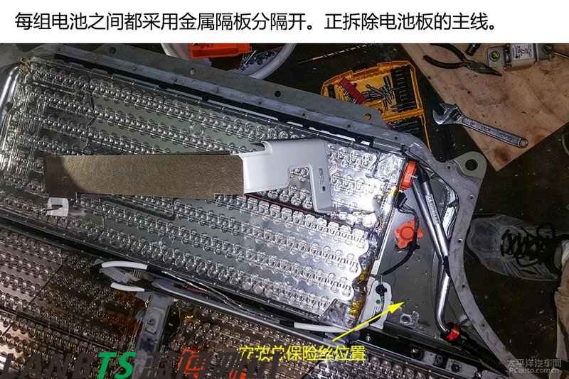 特斯拉電池板拆解:7000多節18650電池 密密麻麻